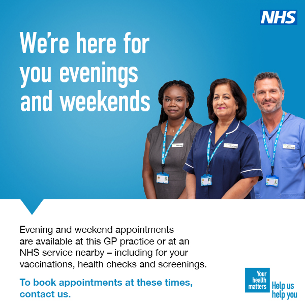 We're here for you evenings and weekends (full text on page)