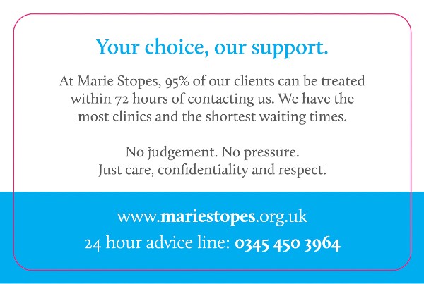 a marie stopes information poster