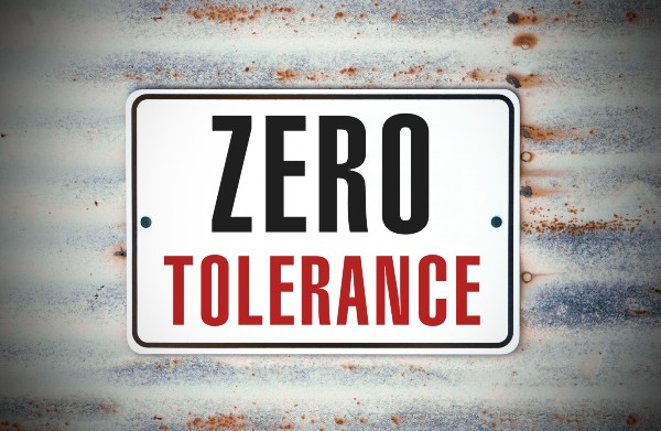 image depicting zero tolerance policy